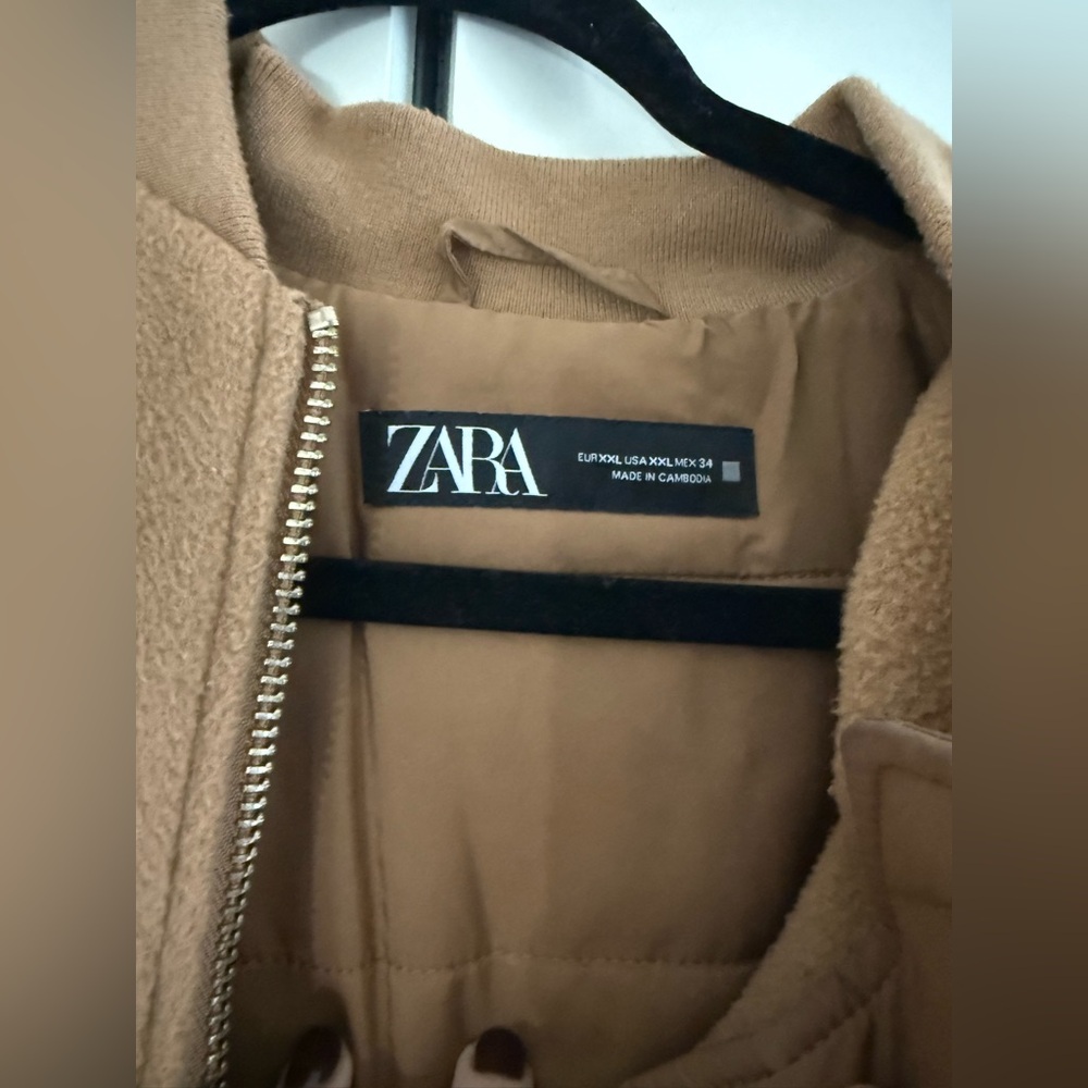 Zara oversized tan bomber - Picture 4 of 5